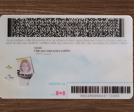 Canada - Alberta Scannable Driver License