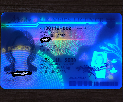 Canada - Alberta Scannable Driver License