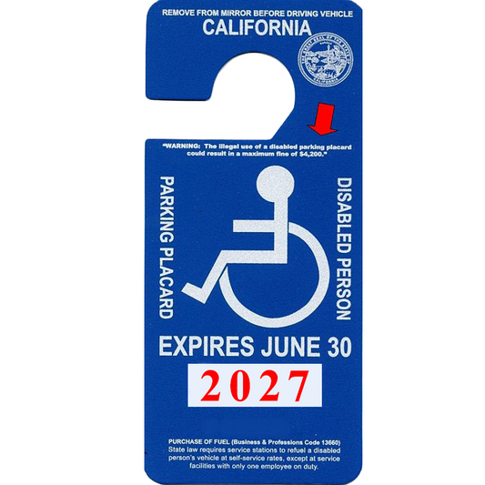 California Disabled Persons (DP) Parking Placard