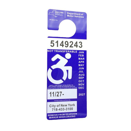 New York Disabled Persons Parking PlaCards