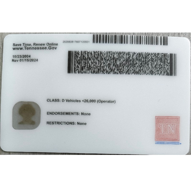 Scannaeble 2025 Newest Tennessee driver's license 