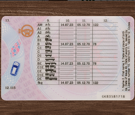 2026 UK Driver's license Back side